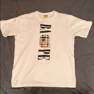 BAPE T SHIRT WHITE CHECK